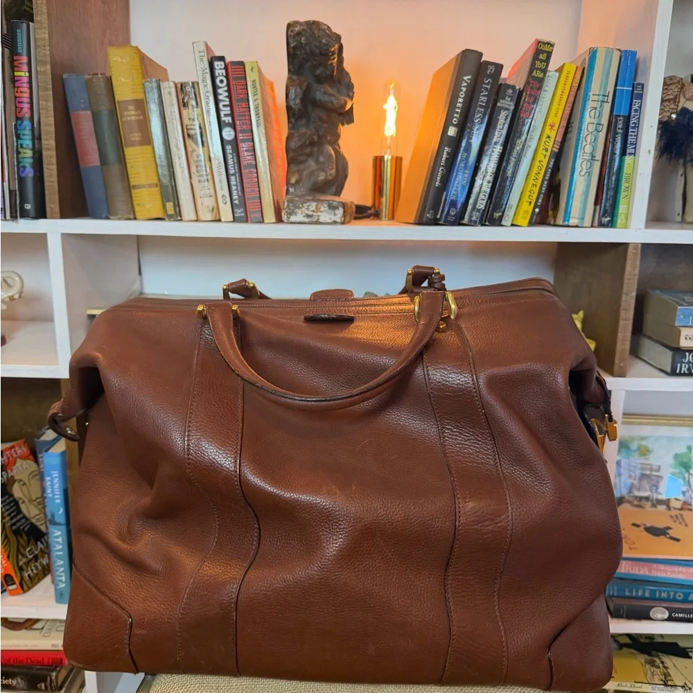 Brioni Duffel Brown Leather Men's Bag